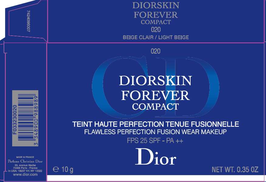 CD DiorSkin Forever Compact Flawless Perfection Fusion Wear Makeup SPF 25 - 020